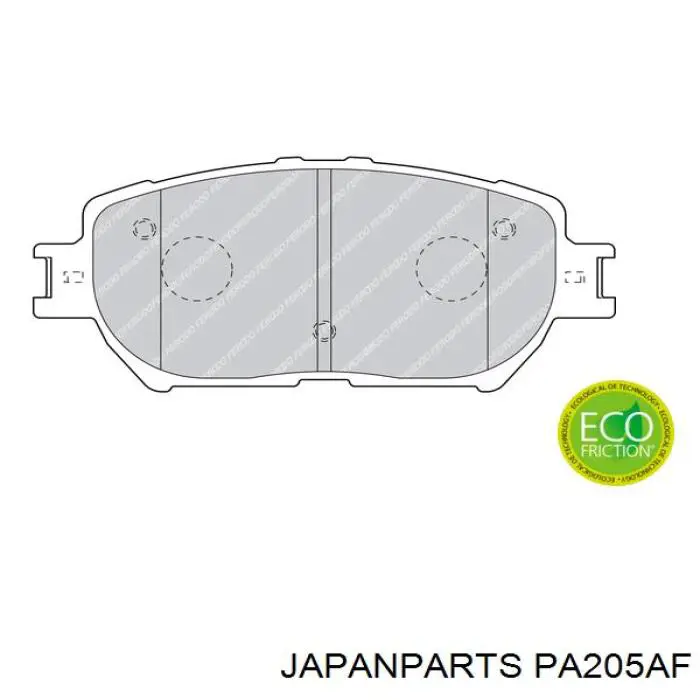PA205AF Japan Parts Pastillas delanteras