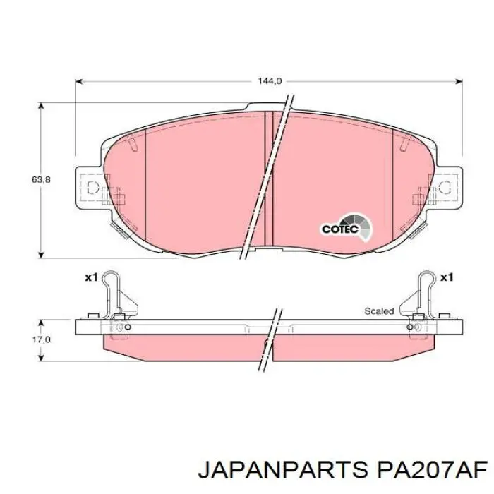 PA207AF Japan Parts pastillas de freno delanteras