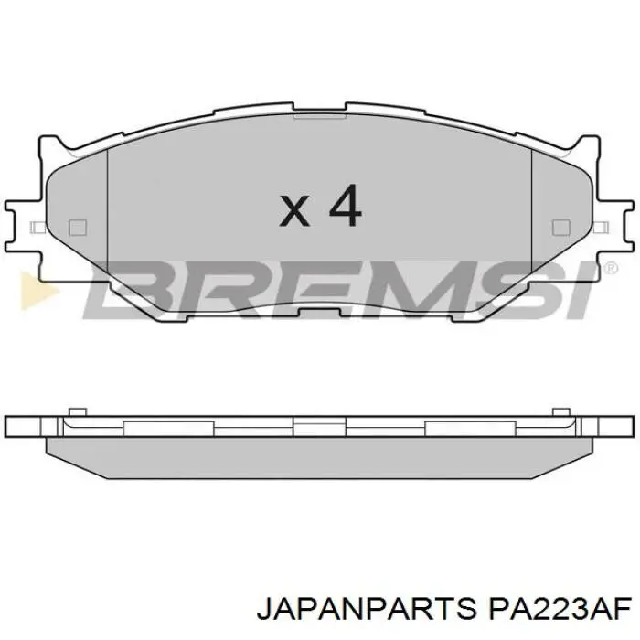 Comprar PA223AF Japan Parts Pastillas delanteras de freno
