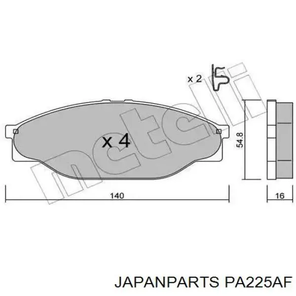 Pastillas de freno PA225AF Japan Parts