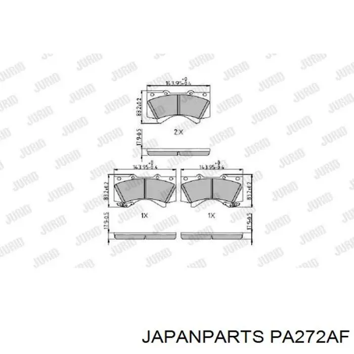 Comprar PA272AF Japan Parts Pastillas delanteras de freno