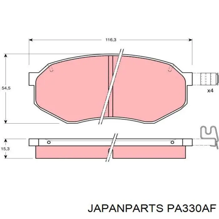 PA330AF Japan Parts pastillas de freno delanteras