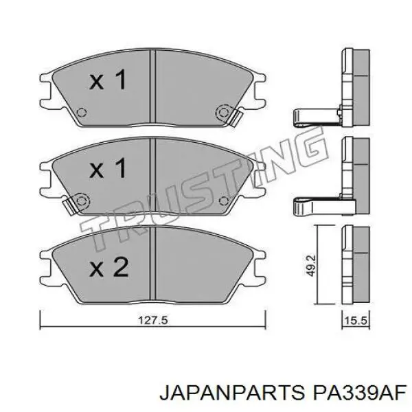 PA-339AF Japan Parts pastillas de freno delanteras