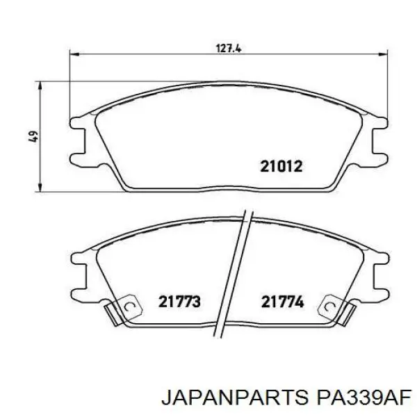 Pastillas freno delanteras Japan Parts PA339AF precio, desde 44,55 EUR