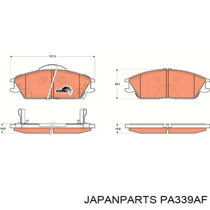 Comprar PA339AF Japan Parts Pastillas delanteras de freno