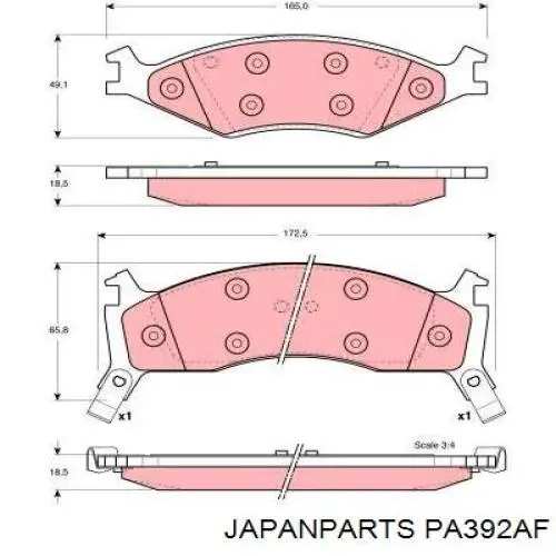 Pastillas de freno PA392AF Japan Parts