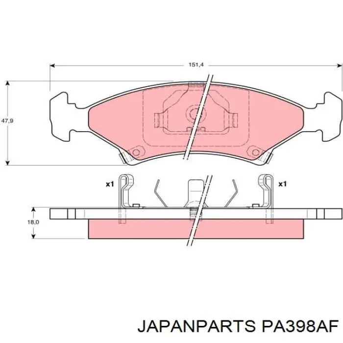 PA398AF Japan Parts Pastillas delanteras