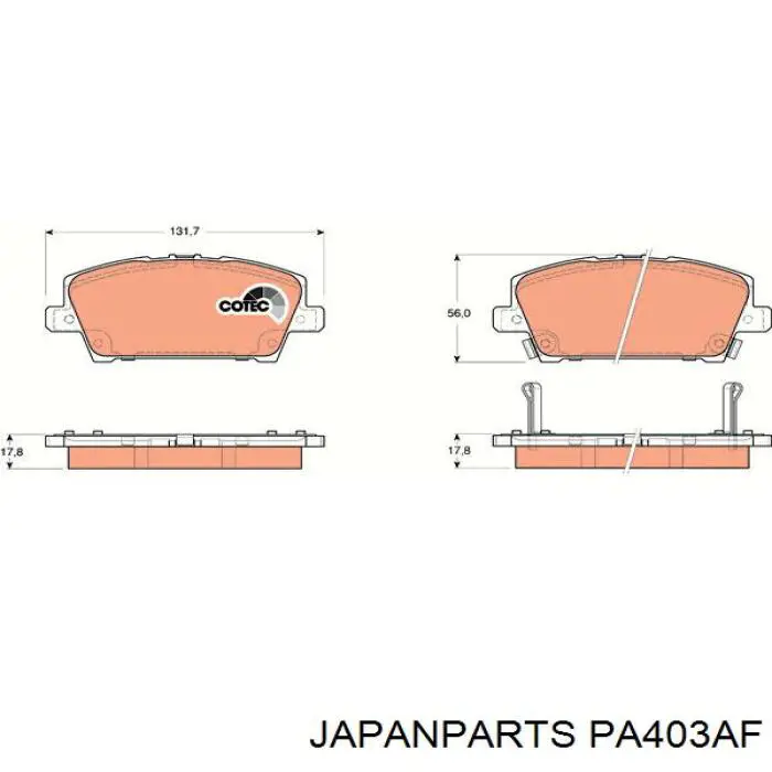 Pastillas de freno PA403AF Japan Parts