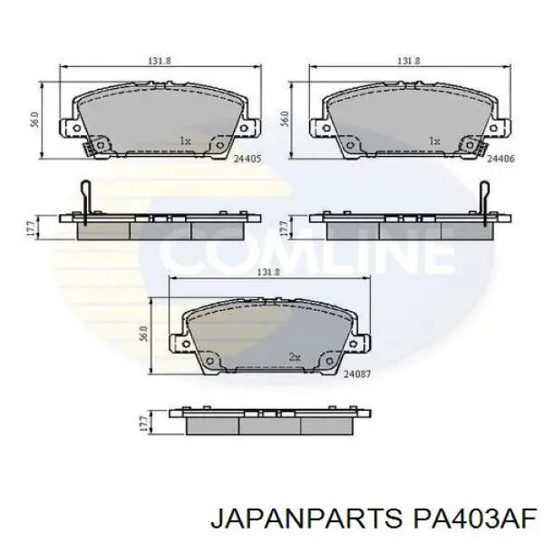 Pastillas de freno delanteras Japan Parts PA403AF