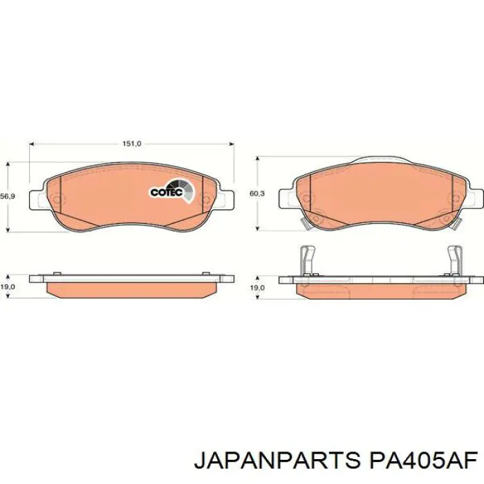 Pastillas freno delanteras Japan Parts PA405AF precio, desde 35,48 EUR
