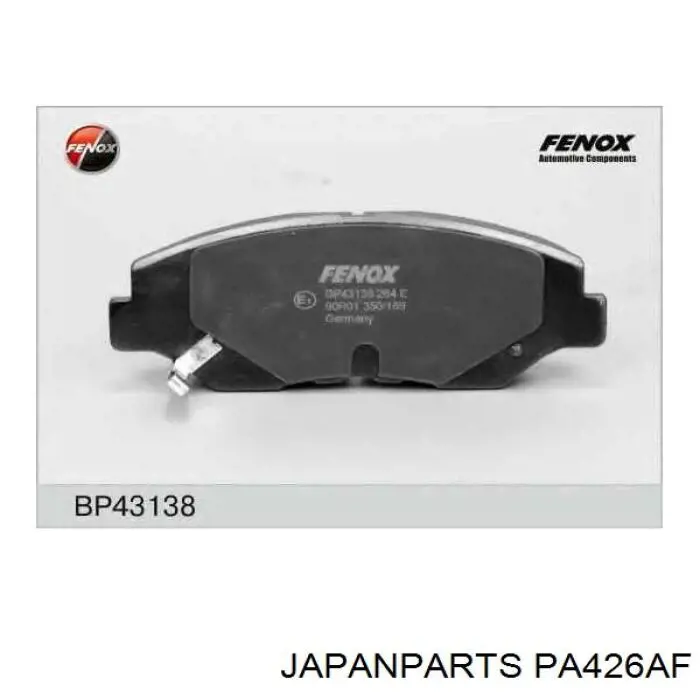 Comprar PA426AF Japan Parts Pastillas delanteras de freno