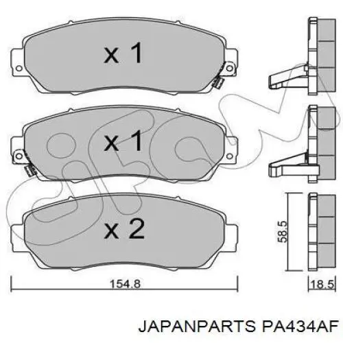 Comprar PA434AF Japan Parts Pastillas delanteras de freno