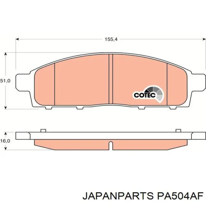 Comprar PA504AF Japan Parts Pastillas delanteras de freno