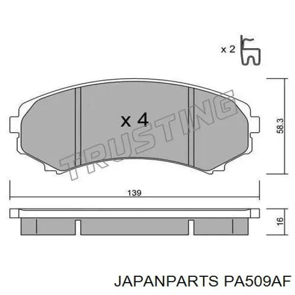 Pastillas freno delanteras Japan Parts PA509AF precio, desde 23,69 EUR