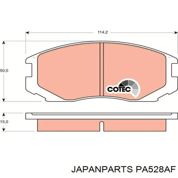 Pastillas de freno delanteras Japan Parts PA528AF