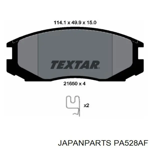 Comprar PA528AF Japan Parts Pastillas delanteras de freno