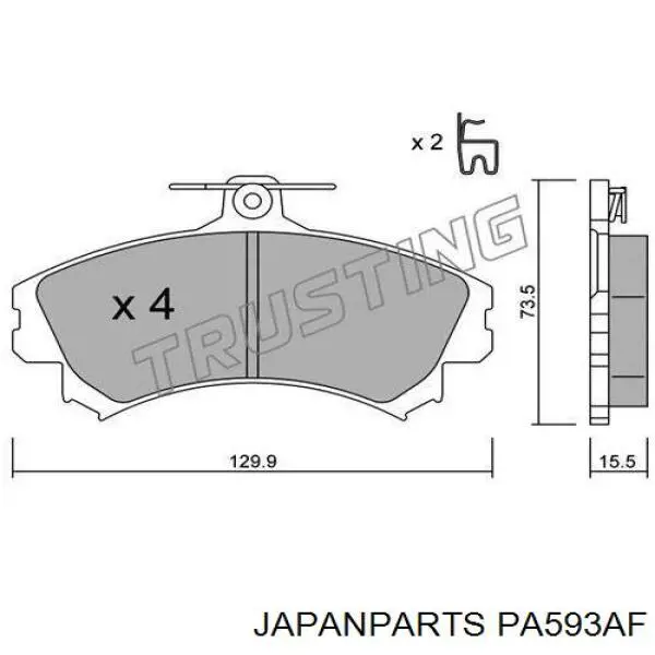 Comprar PA593AF Japan Parts Pastillas delanteras de freno
