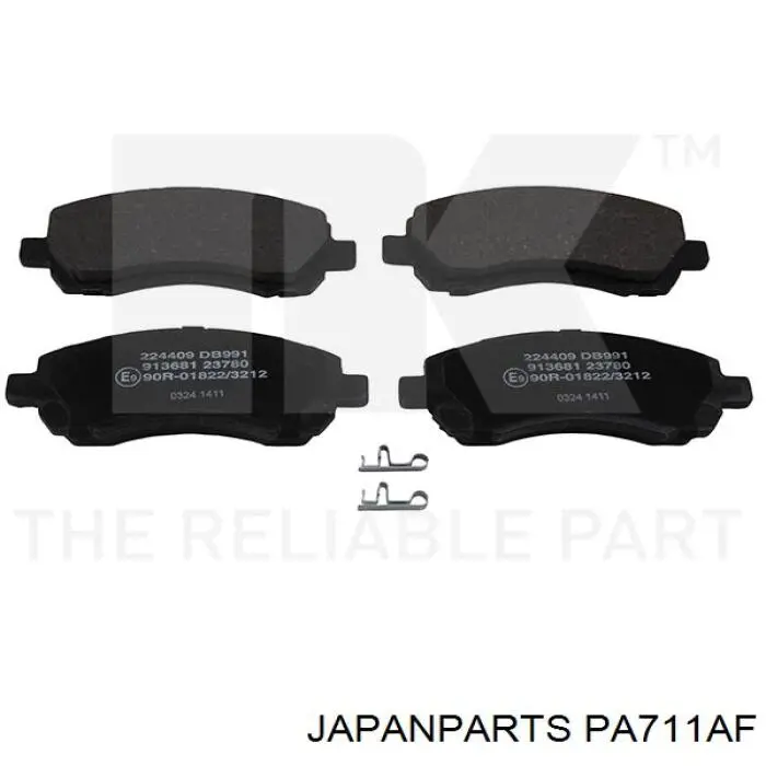 PA-711AF Japan Parts pastillas de freno delanteras