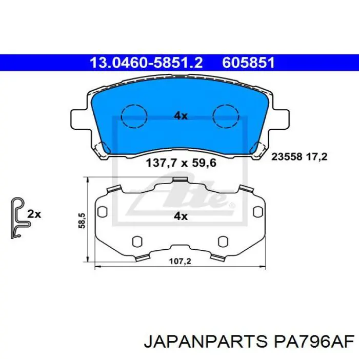 Pastillas de freno delanteras Subaru Legacy 3 BE, BH