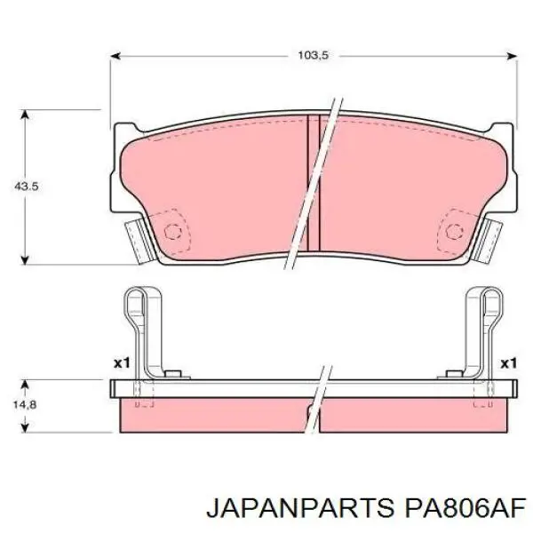 Pastillas de freno delanteras JAPANPARTS PA806AF