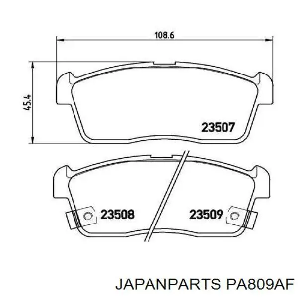 PA-809AF Japan Parts pastillas de freno delanteras