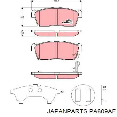 Pastillas freno delanteras Japan Parts PA809AF precio, desde 22,40 EUR