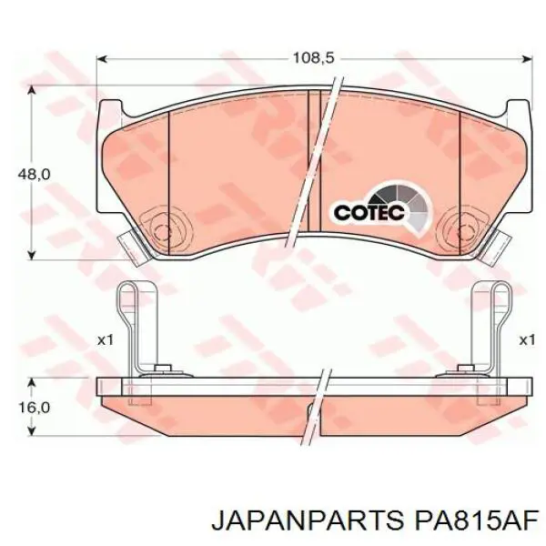 Pastillas freno delanteras Japan Parts PA815AF precio, desde 25,61 EUR