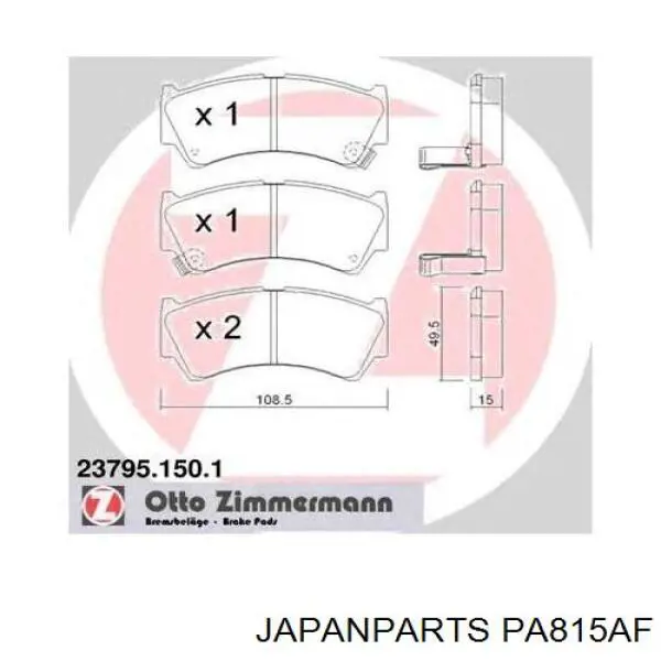 Pastillas freno delanteras Japan Parts PA815AF precio, desde 25,61 EUR