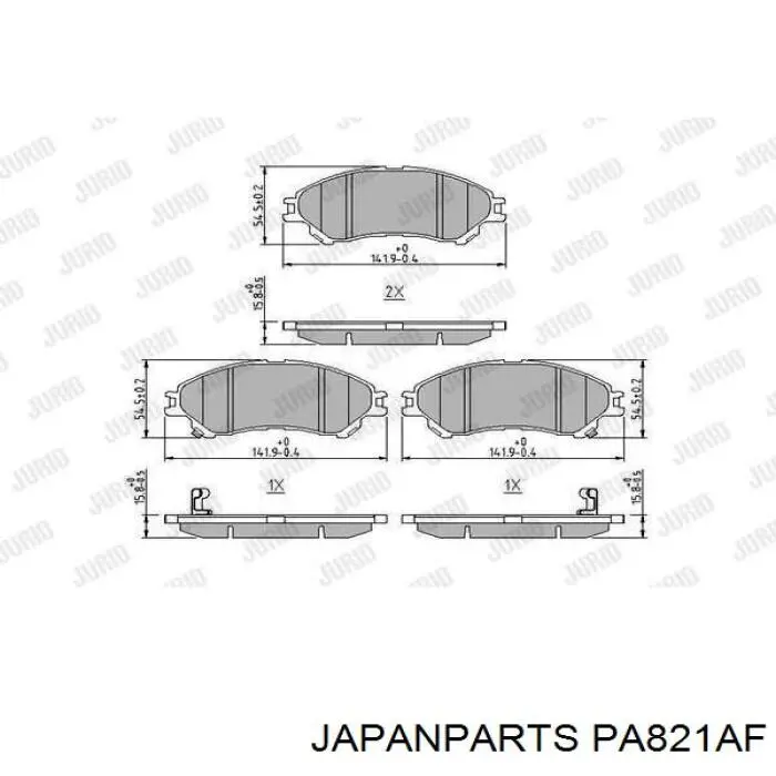 Pastillas freno delanteras Japan Parts PA821AF precio, desde 33,39 EUR