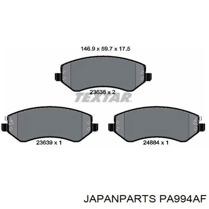 PA-994AF Japan Parts pastillas de freno delanteras