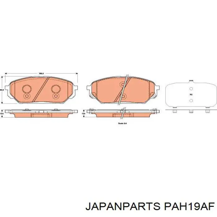 Pastillas de freno PAH19AF Japan Parts