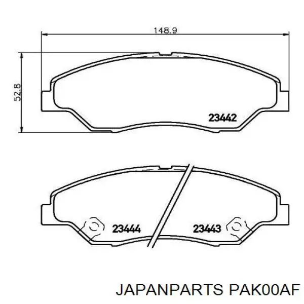PAK00AF Japan Parts Pastillas delanteras