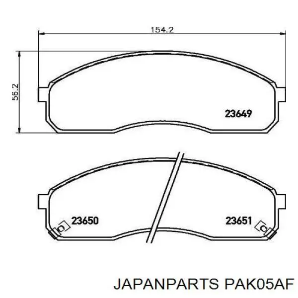 Pastillas de freno delanteras Japan Parts PAK05AF