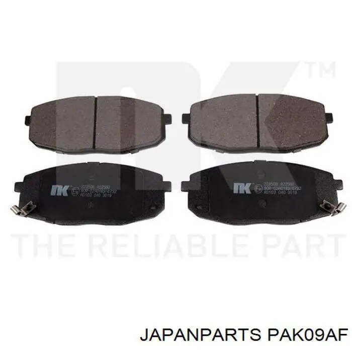 Pastillas de freno delanteras Japan Parts PAK09AF