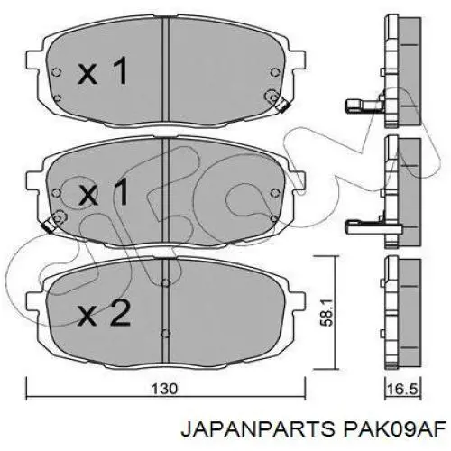 PA-K09AF Japan Parts pastillas de freno delanteras