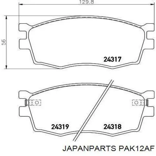 Pastillas freno delanteras Japan Parts PAK12AF precio, desde 25,73 EUR