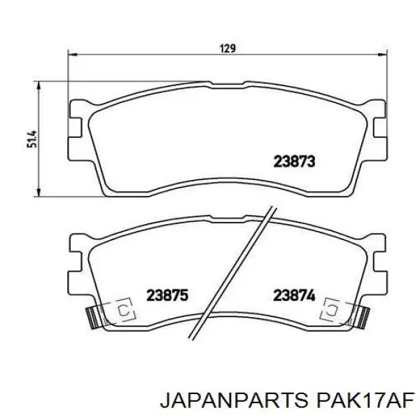 PA-K17AF Japan Parts pastillas de freno delanteras