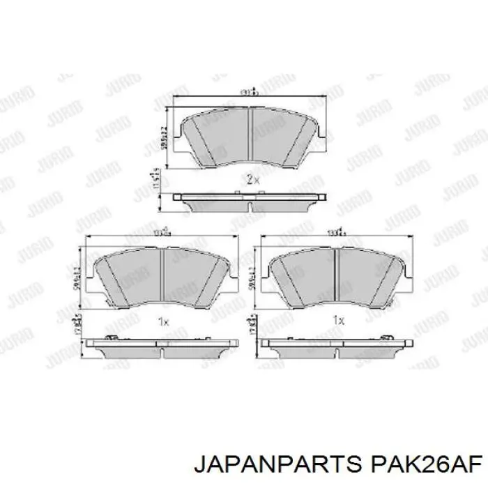 Pastillas de freno delanteras Japan Parts PAK26AF