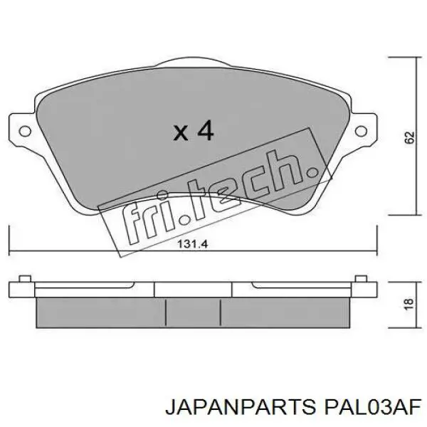 PA-L03AF Japan Parts pastillas de freno delanteras