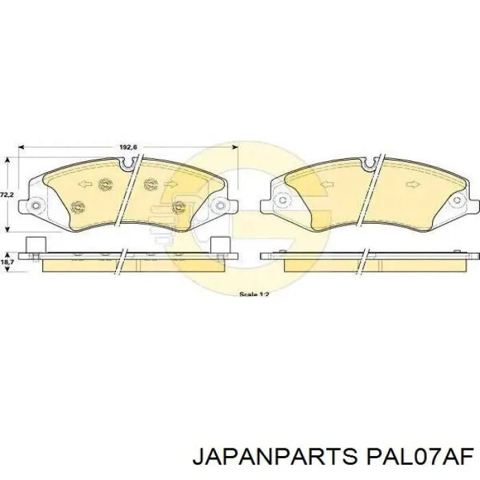 Comprar PAL07AF Japan Parts Pastillas delanteras de freno
