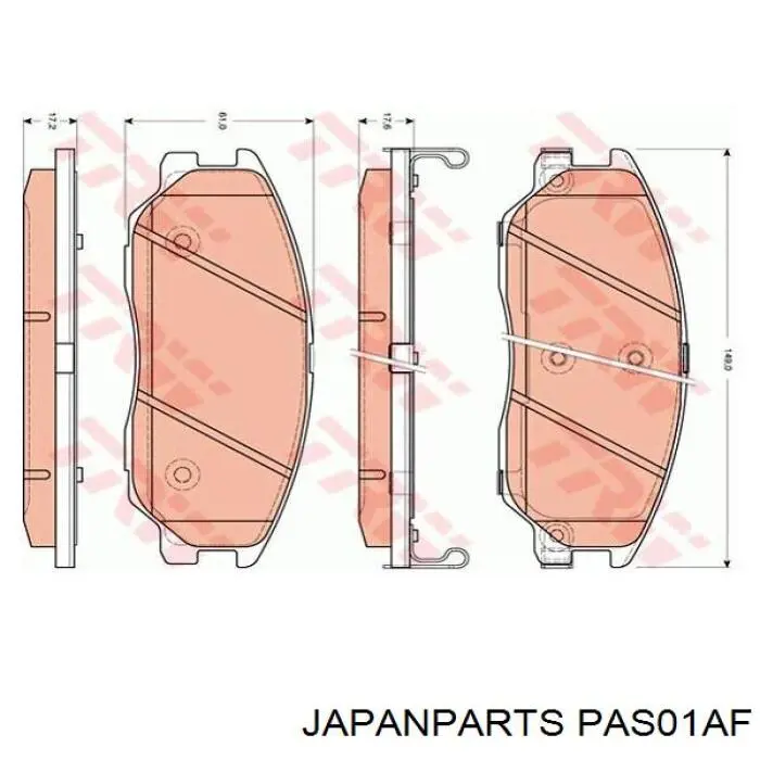 Pastillas freno delanteras Japan Parts PAS01AF precio, desde 38,60 EUR