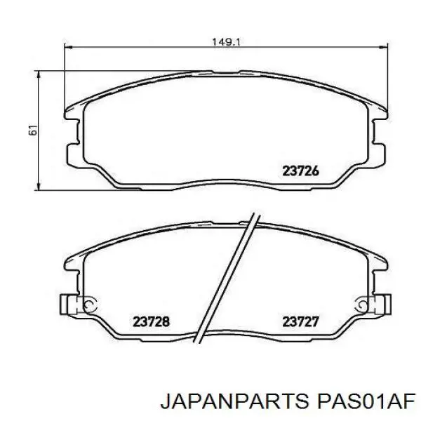 Comprar PAS01AF Japan Parts Pastillas delanteras de freno