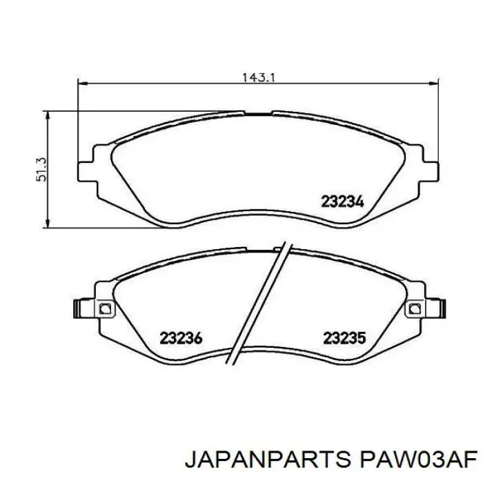 PAW03AF Japan Parts pastillas de freno delanteras