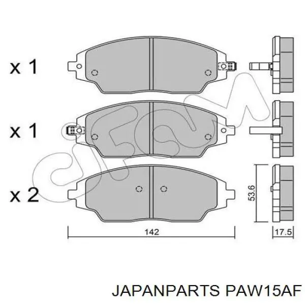 Pastillas freno delanteras Japan Parts PAW15AF precio, desde 30,17 EUR