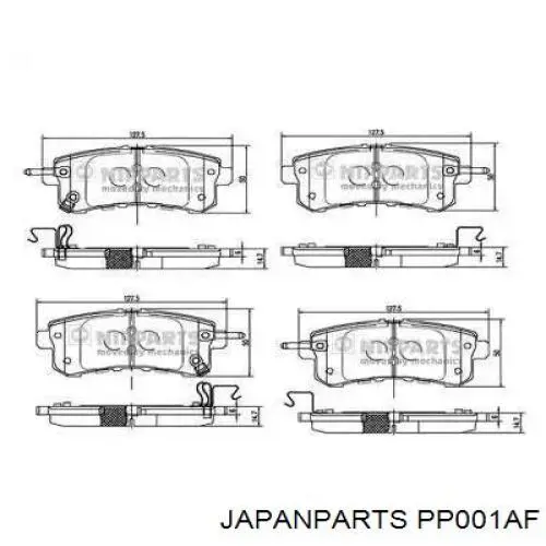 Comprar PP001AF Japan Parts Pastillas de freno traseras