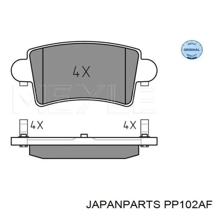 PP102AF Japan Parts pastillas de freno traseras