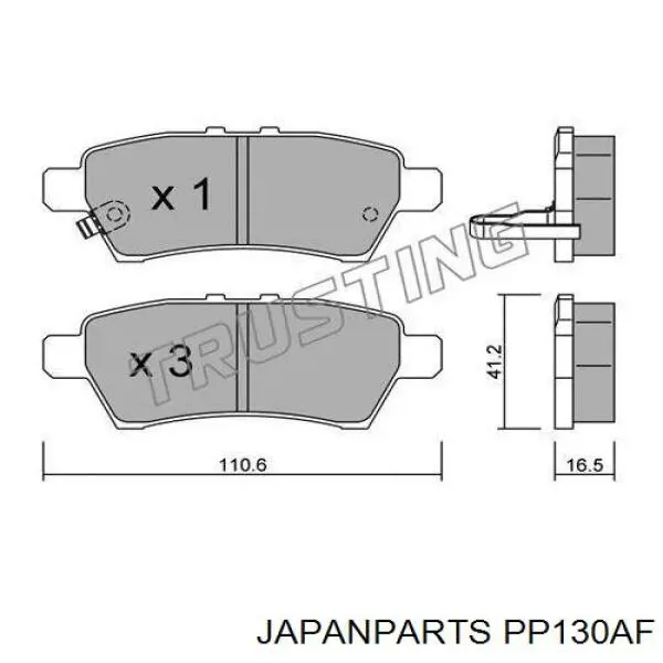Comprar PP130AF Japan Parts Pastillas de freno traseras