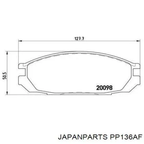 PP136AF Japan Parts Pastillas freno traseras