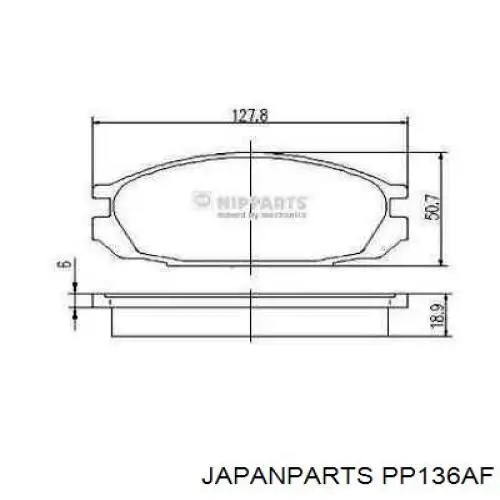 PP-136AF Japan Parts pastillas de freno traseras