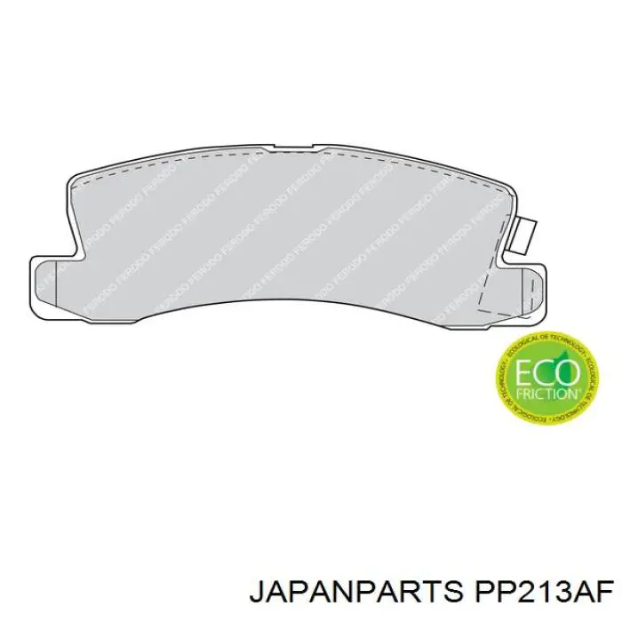 Pastillas de freno traseras PP213AF Japan Parts